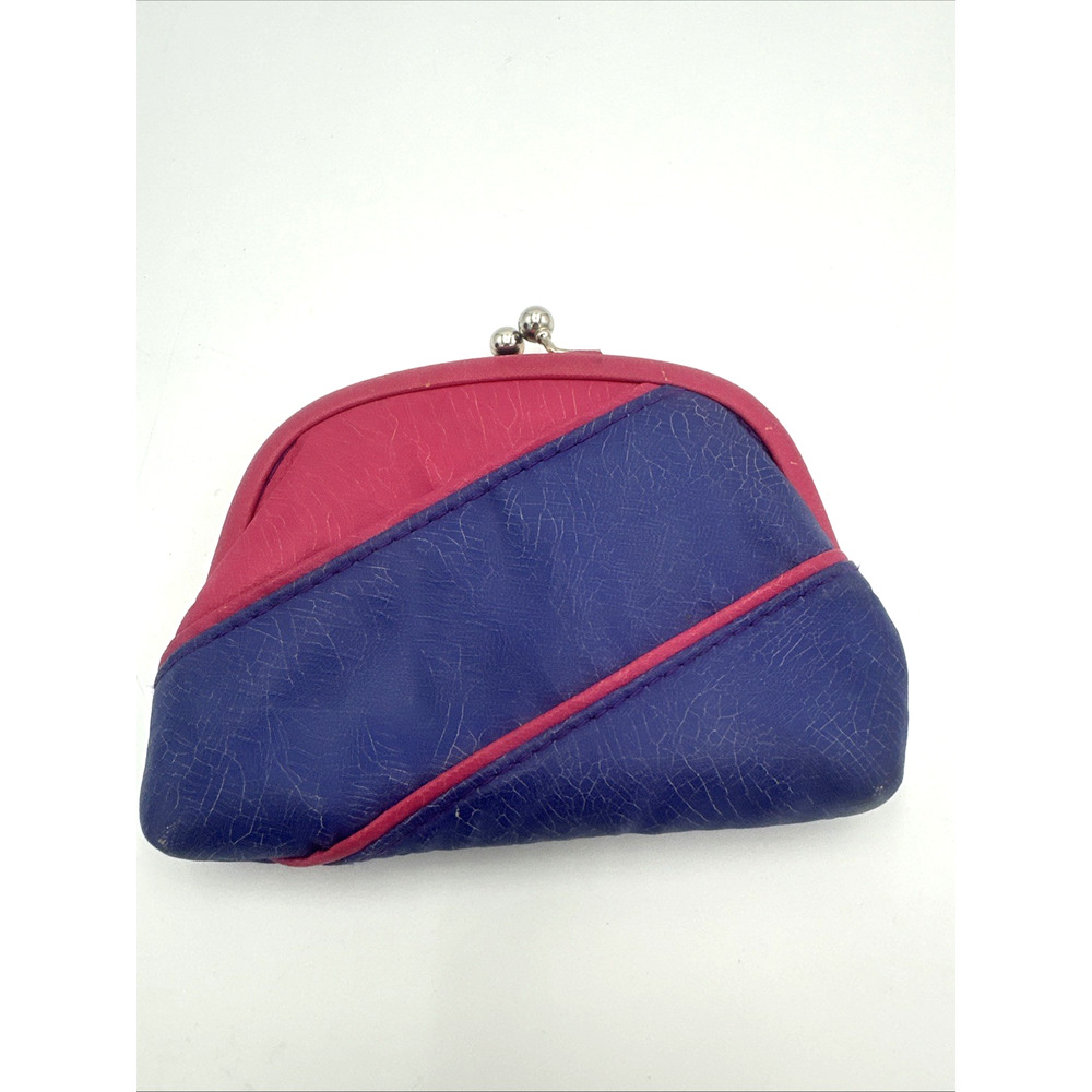 Vintage Pink Purple Retro Coin Pouch Metal Clasp Taiwan
